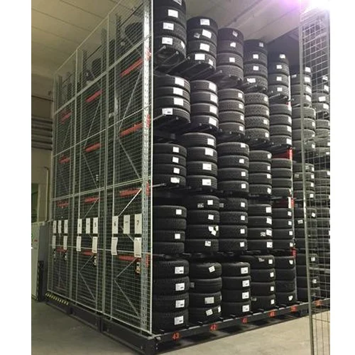 Tyre racking system for automotive warehouses