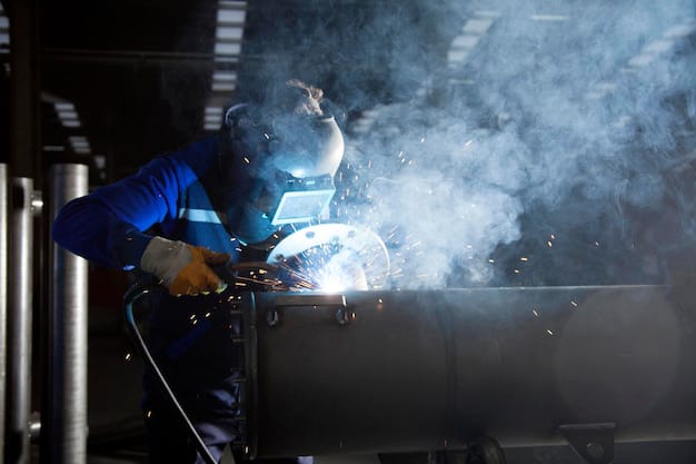Welding unit for racking beams