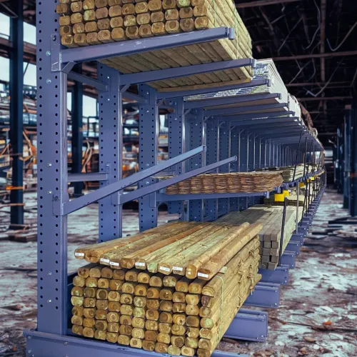 Arm racking for timber, profiles and bar stock