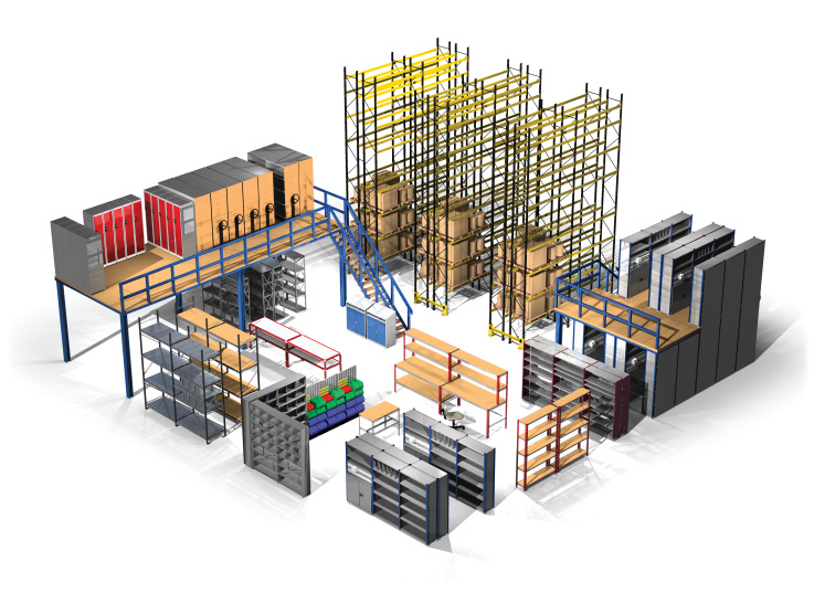 Engineer reviewing warehouse storage requirements